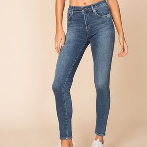 Agolde Sophie Mid Rise Ankle Skinny Denim Jeans Distressed Tame Mid Wash Size 24